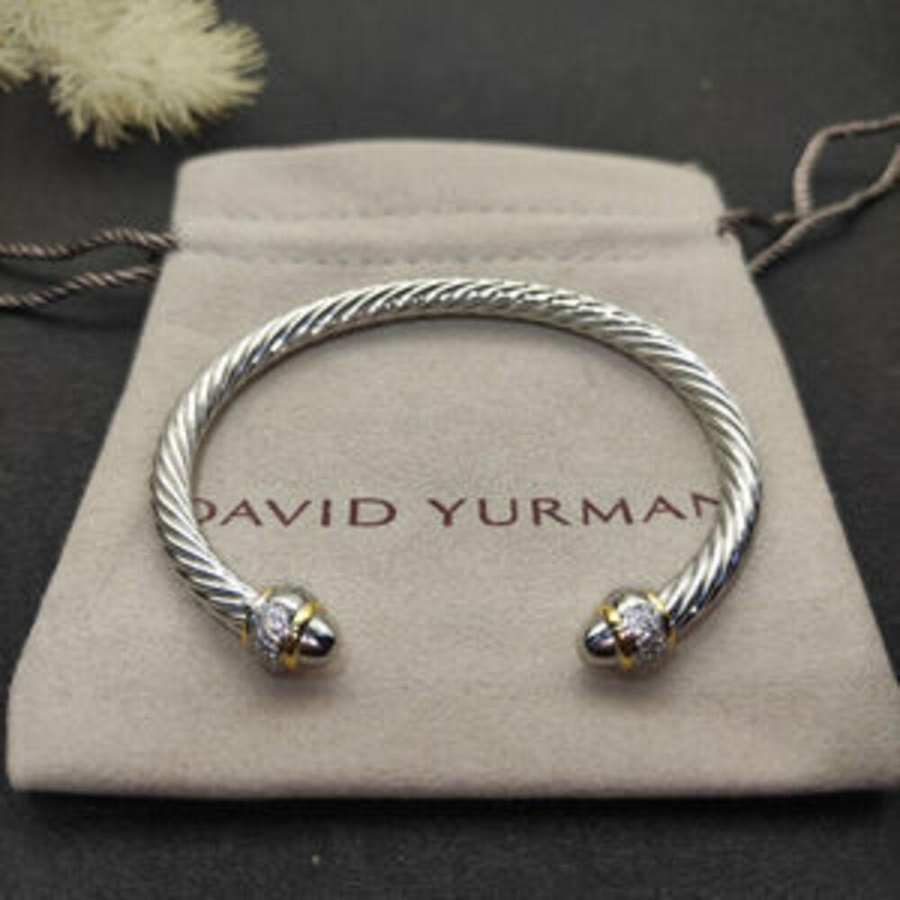 David Yurman 5mm Two-tone Full Diamond Round Bracelet